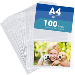 125 pochettes perforées a4 pour 1000 photos ou cartes postales transparent  Viquel