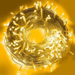 GUIRLANDE DE NOËL Guirlande Lumineuse Noël Extérieure Intérieure Blanc Chaud 100M 500Leds 31V 8 Modes Lumière Décoration Pour Sapin De Noël Fêt[J439]