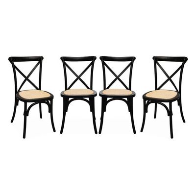 Lot de 16 Chaises empilables Calisto avec Assise en Bois et piètement en Métal