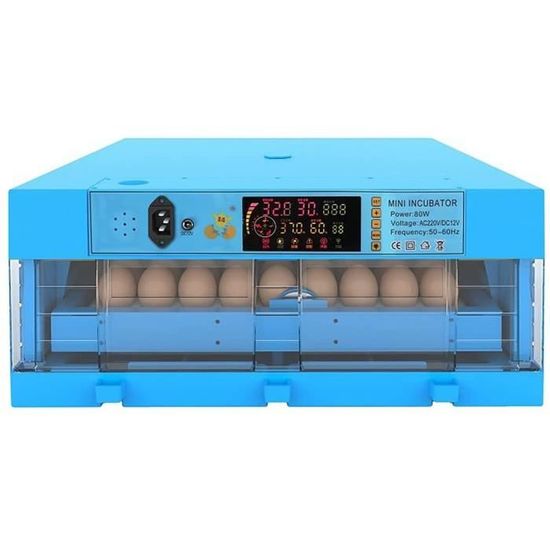 Couveuse Oeufs Automatique 6 Oeufs Avec Retournement Auto, Contrôle Température Et Humidité - Vue 360° Incubateur Volailles