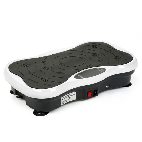 DIANWAA plateforme vibrante et oscillante avec audio bluetooth USB LCD,appareil d'entraînement à fitness noir-blanc