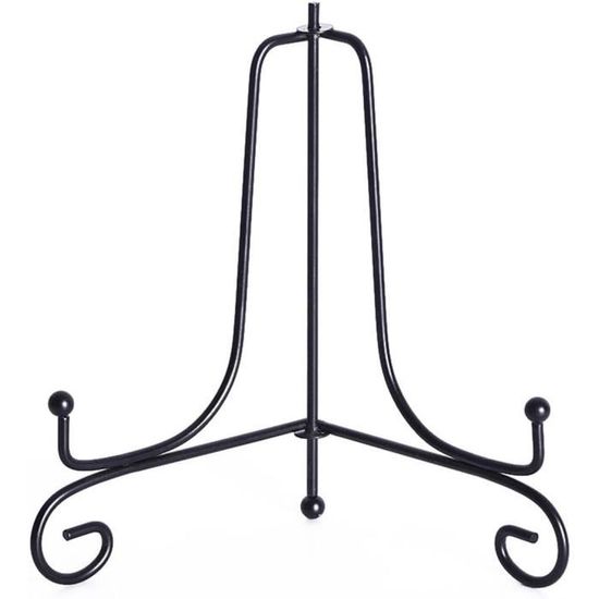 Lot De 2 Présentoirs En Fer Noir Avec Chevalet Pour Photos, Livres De Cuisine, Assiettes Décoratives, Tablettes Et œuvres D'art 10,2 Cm