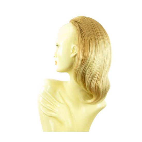 Demi-perruque 40cm Blond Clair Cuivré - Demi-tête Synthétique Ajustable Avec étiquettes Neuves