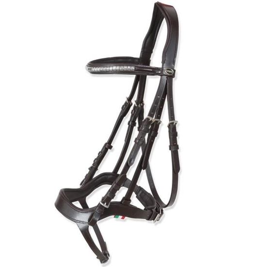 Exion Mors de saut anatomique pour chevaux avec muserolle