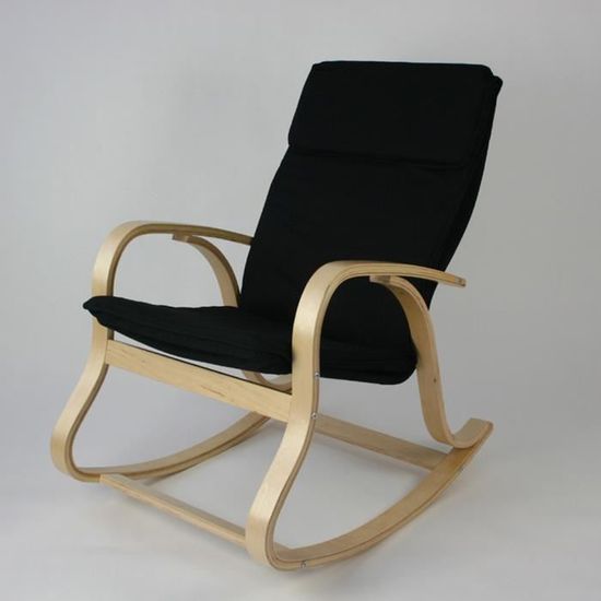 Rocking Chair Tectake Fauteuil à Bascule Avec Des Accoudoirs, Cadre En