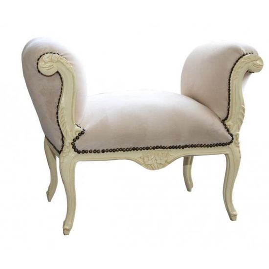 Tabouret Baroque / Rococo - Palazzo Int - Bois Et Tissu Multicolore - Neuf