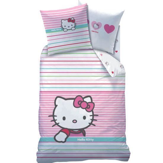 Parure De Lit Enfant Hello Kitty Mandarine Cdiscount Maison