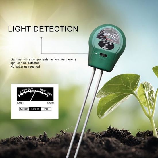 Humidimètre du sol 3 en 1 sol humidimètre double sonde détection lumière du  soleil PH testeur pour jardinage agriculture GOTOTOP ZHU