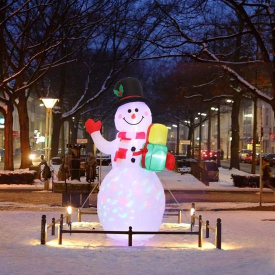 5pcs 1.5m Bonhomme de neige gonflable- bonhomme de neige gonflable, décoration de Noël avec lumière LED, pour Noël, jardin, cour