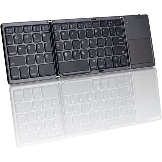 Clavier Bluetooth Pliable AZERTY - Mini Clavier Portable Pour IPad, IPhone, Smartphone, Tablette