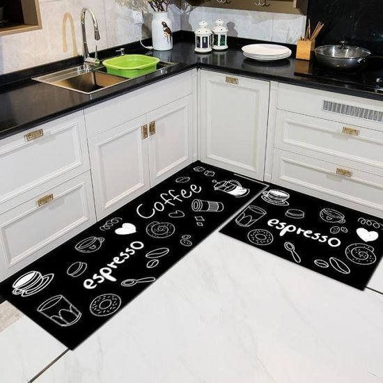 Taoyoule 2 Pièces Tapis De Cuisine Antidérapant Confort - Ensemble Lavable 43x75cm + 43x120cm