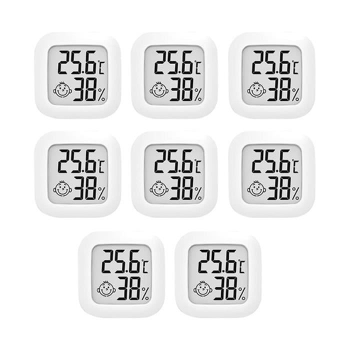 Ensemble De 8 Mini Thermomètres Et Hygromètres Numériques LCD
