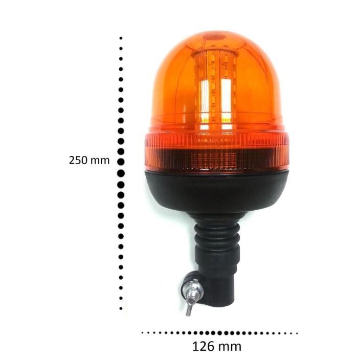 Gyrophare LED 12-24V Lampe d'avertissement Base Flexible Camion E-marque