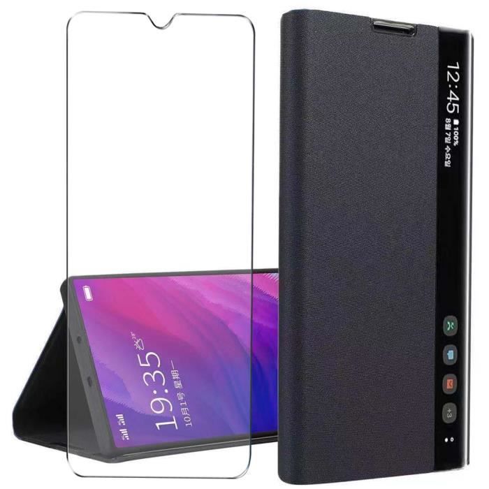 pour Coque Samsung J6 2018 avec Protection Écran, Étui Cuir PU Housse Case de Protection avec Fonction Support - Sommeil/Rév