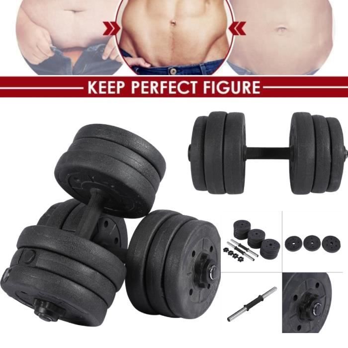 Drfeify Set d'Haltères 20 kg - haltères d'entraînement pour les haltères de fitness puissants -OLL