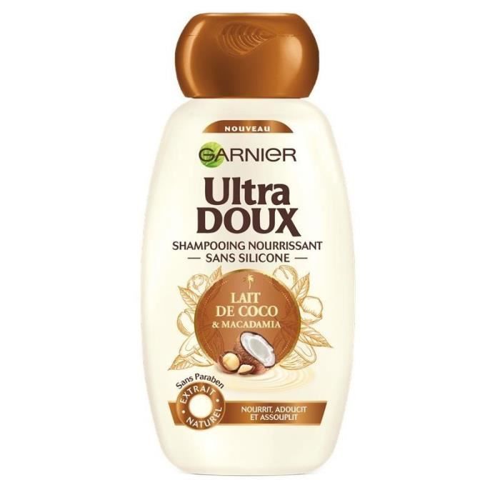Garnier Ultra Doux Shampooing Nourrissant Lait de Coco & Macadamia 250ml (lot de 4)