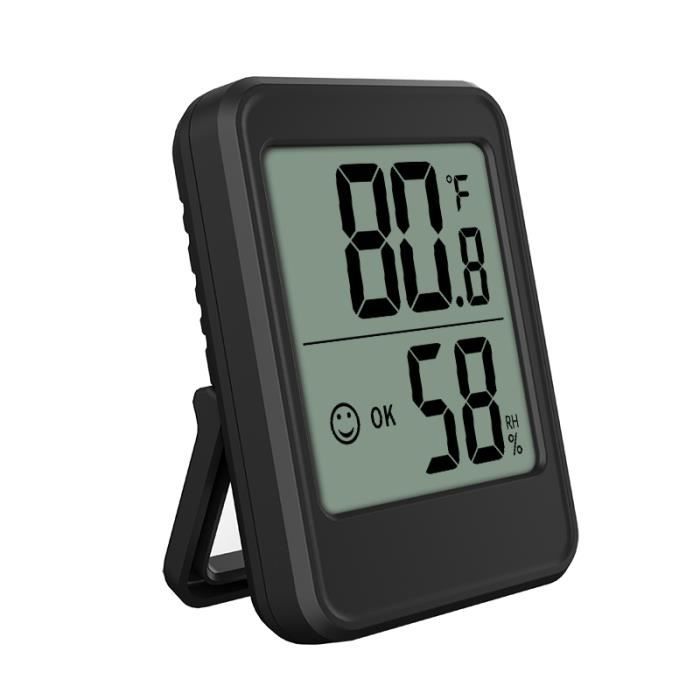 Thermomètre Intérieur d'humidité et Hygromètre Électronique, Mini Station Météo avec Commutateur ℃-℉ pour Maison, Bureau, Serre