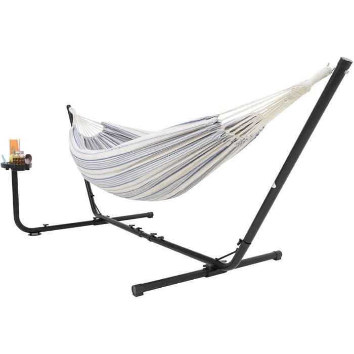 HAMAC HAMAC AVEC SUPPORT Hamac en coton pour 2 personnes Grande surface et le toile confortable au coton 100 respirant Avec Ham5