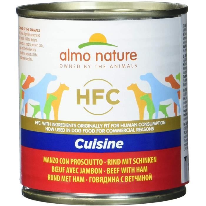 Nourriture pour chiens Almo Nature Classic Nourriture pour Chien Vache avec Jambon (280 g) 36107