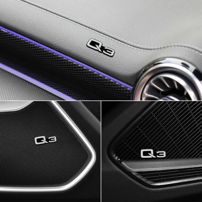 Accessoires auto intérieurs,Autocollants 3D en aluminium, 4 pièces, pour AUDI A4 8V 8P 8L A4L A3 A6 A7 A8 - Type 4PCS For AUDI Q3