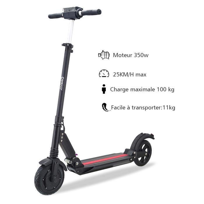 Trottinette électrique DWJOY A9 scooter electrique Moteur350W 8-Larges roues increvables 6.0Ah 25KM écran LCD