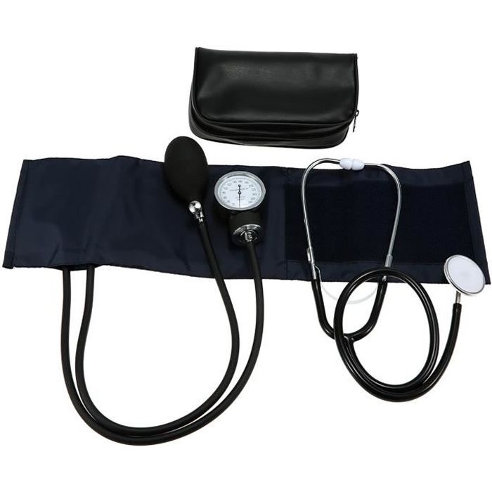 Kit de brassard de sphygmomanomètre anéroïde, Stéthoscope de pression artérielle du bras pour adulte, avec sac à glissière