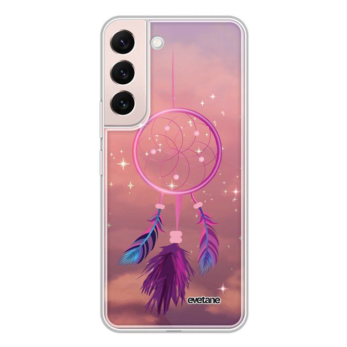 Coque 360 pour Samsung Galaxy S22 5G - EVETANE - Modèle : Attrape rêve rose