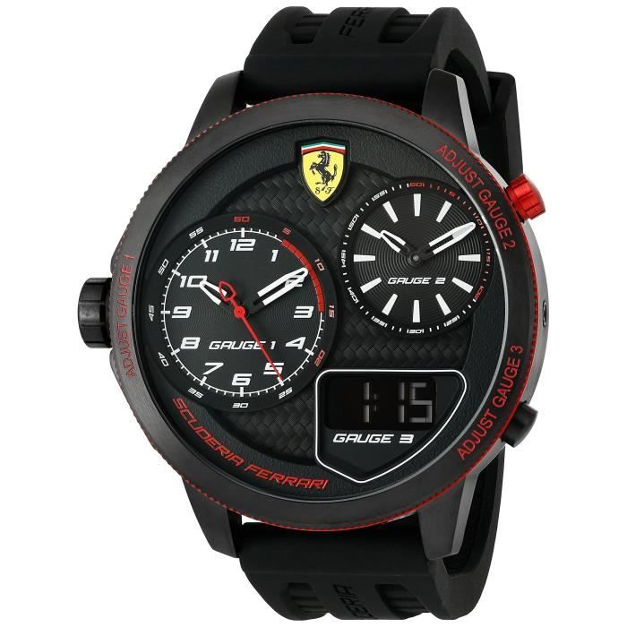 FERRARI Montre casual scuderia 'xx kers' en acier inoxydable et silicone, couleur: noir (modèle: 0830318) VZ7Z6
