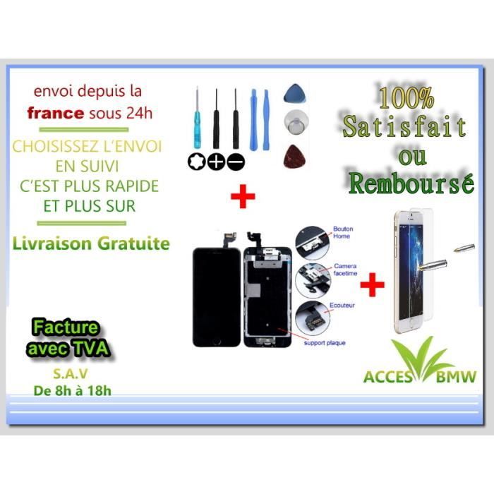 Ecran LCD & Vitre Tactile Complet Pour iPhone 6S A1688 Noir + Outils Et Film Offert
