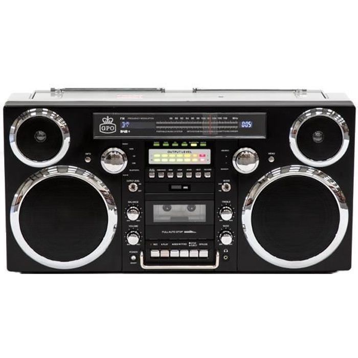 GPO Brooklyn Ghettoblaster Bluetooth Boombox Noir