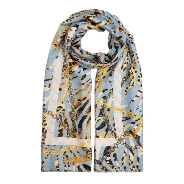 Foulard Bleu Femme Guess 100x195