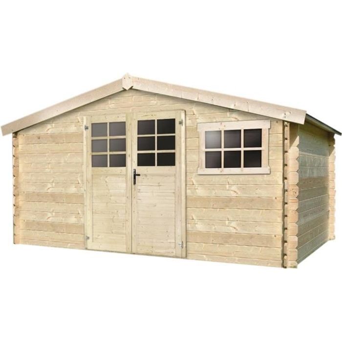 Abri de jardin - 12.54 m² - 4.13 x 3.05 x 2.18 m - 34 mm.