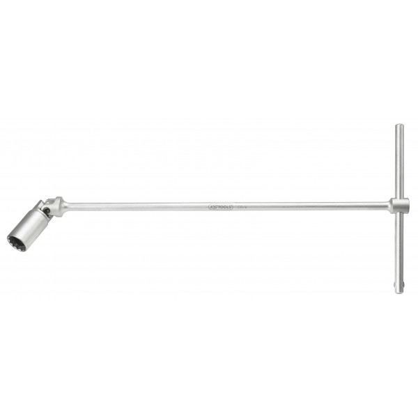 Clé à poignée -longue- à cardan 12 pans spécial bougie, 21 mm KS TOOLS