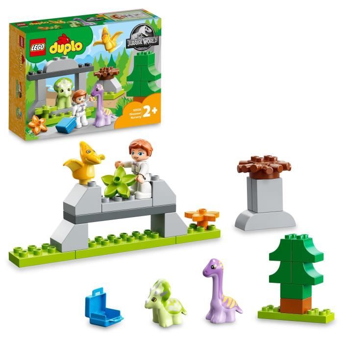 LEGO® 10938 DUPLO La Nurserie des Dinosaures Jouet avec Figurines dès 2 ans, Tricératops, Ptéranodon et Brachiosaure, Idée Cadeau