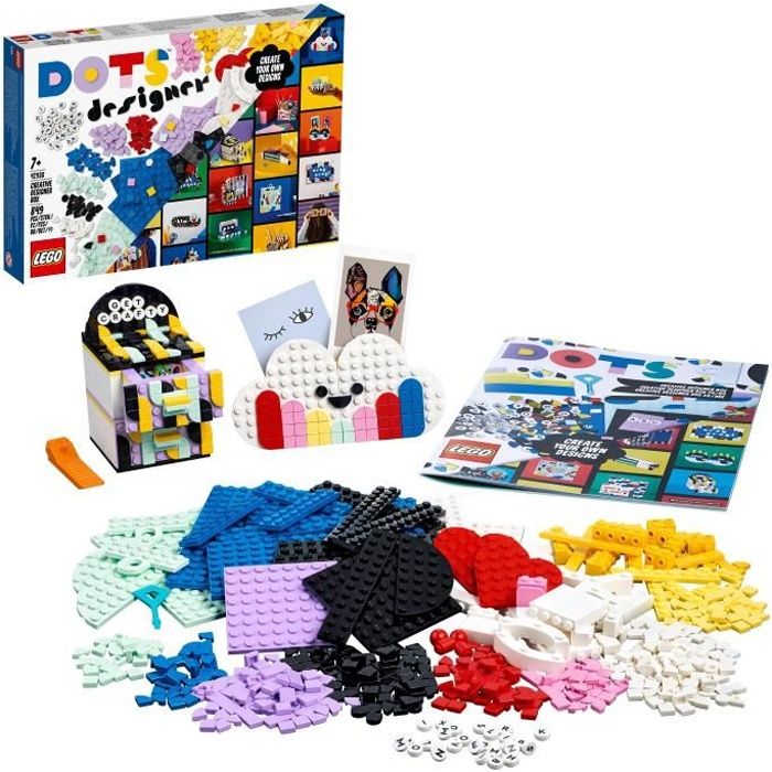 LEGO® 41938 DOTS Boîte de loisirs créatifs, Tuiles Décoratives, Porte-crayon, Organisateur de Bureau, Cadre et Panneau de Porte pour