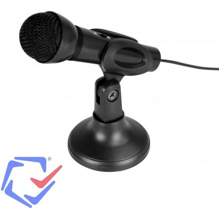 Microphone de bureau à pied prise mini-jack câble 1.1m ordinateur PC Laptop MT393 Micco Sfx Media-Tech microphone de table