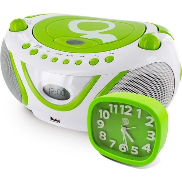 Ensemble audio Gulli vert Lecteur CD et Réveil - 477293