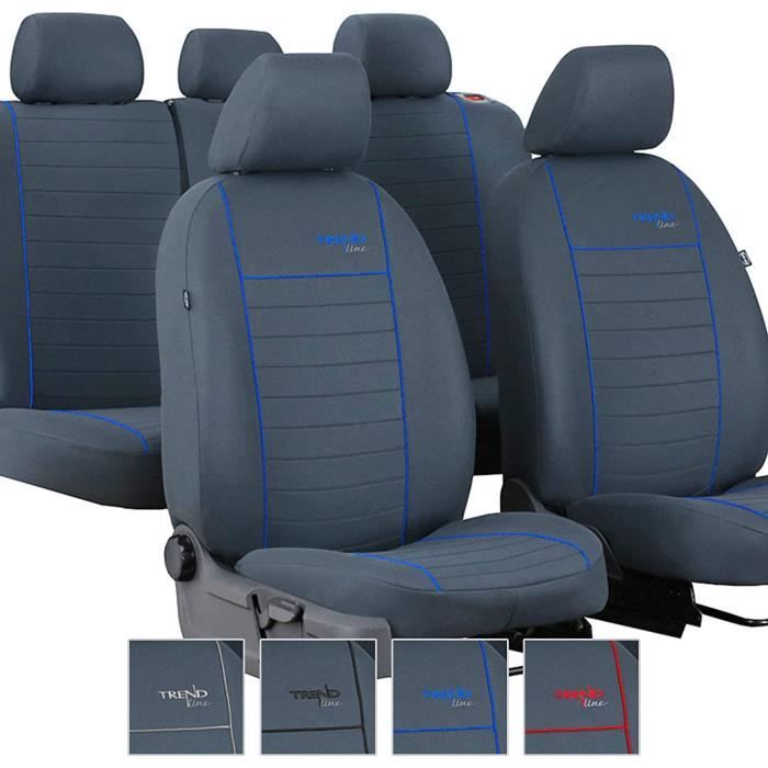 Housse Siege Voiture 2+3 - Ensemble Housse de Voiture Universel - Housse de Siege Voiture à Trois Couches - Graphite Bleu