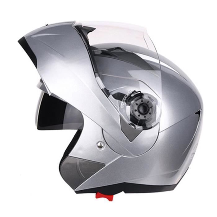 Casque Moto Unisexe de Marque luxe Casque de moto Double lentille de anti-poussière casque Moto intégral de la personnalité
