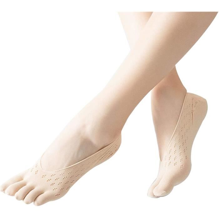 5 Pairs Chaussettes de compression orthopédiques pour femme - Ultra Low Cut Liner avec gel respirant