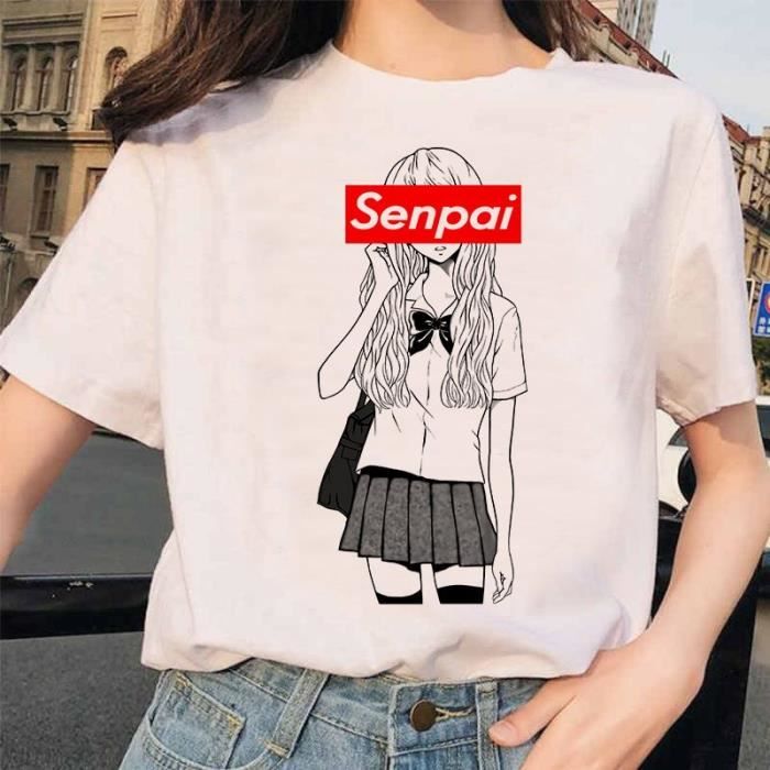 T-SHIRT,Anime japonais Ahegao T shirt Femmes Harajuku Boku Pas Un Héros Universités T shirt Senpai Drôle T shirt Himiko - Type 3082