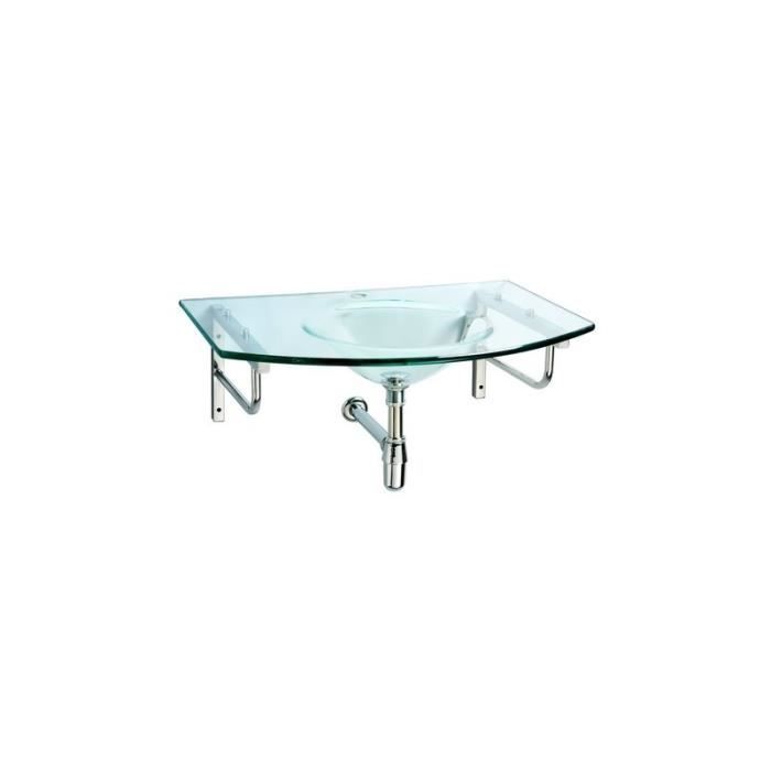Plan vasque en verre transparent