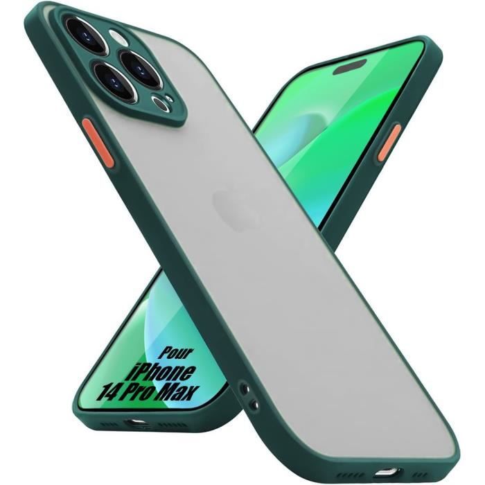Coque pour iPhone 14 Pro Max Protection Silicone Mat - Vert Nuit