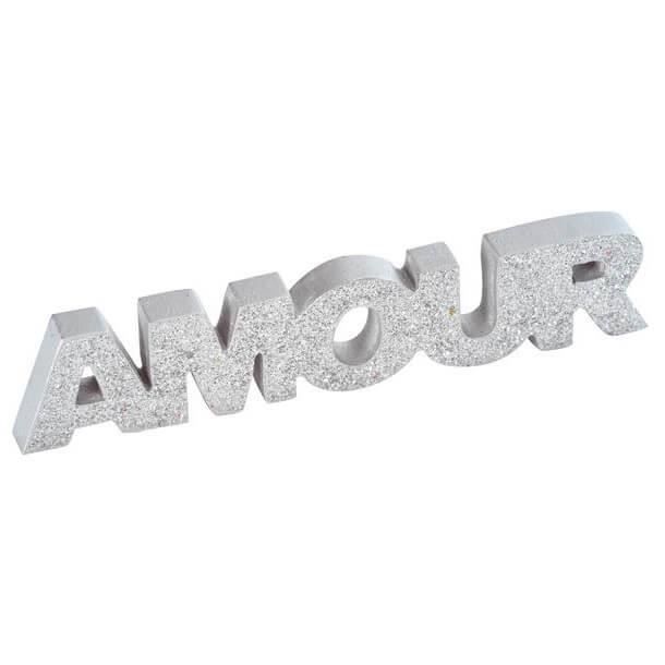 Décoration de table mariage avec lettre argent amour en bois (x1) R/3425