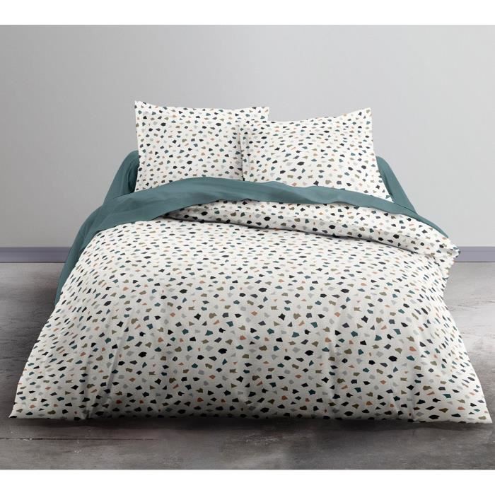 Housse de couette 220 x 240 Crazy Lyna + 2 taies 220x240 Bleu
