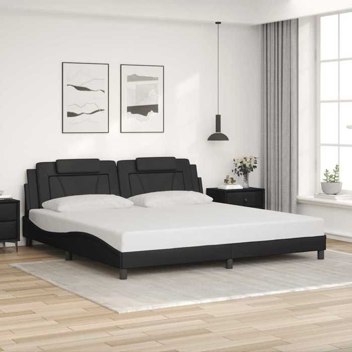vidaXL Cadre de lit Viana sans matelas noir 200x200 cm similicuir 3208117