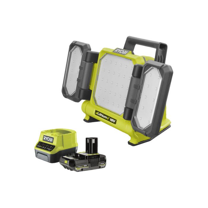 Pack RYOBI Triple panneau lumineux LED RLP18 0 18V One+ 3000 Lumens 1 batterie 2.0Ah 1 chargeur rapide RC18120 120 - vue 7