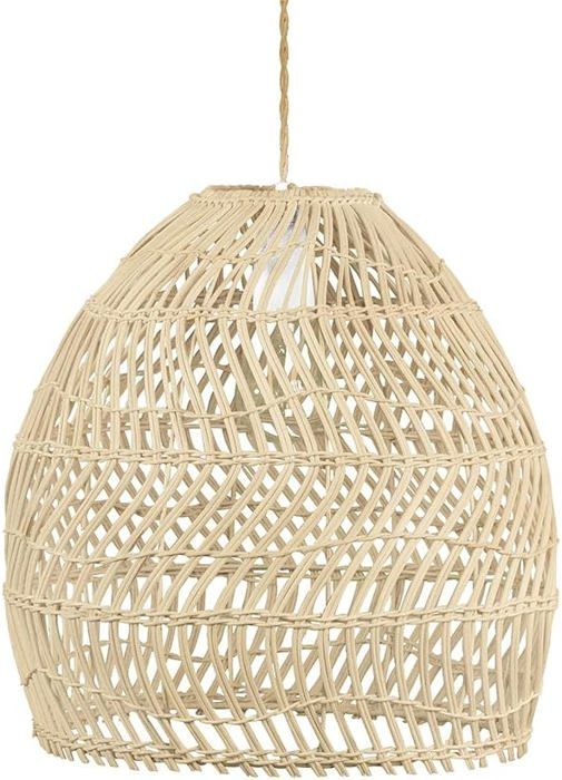 Suspension Vintage en Osier Lustres en Rotin Traditionnels Plafonnier pour Salon E27 Lampe à Suspension de Ferme