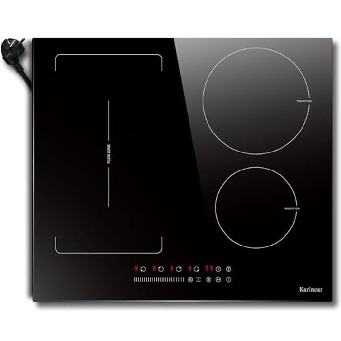 Karinear Plaque de Cuisson Induction - 4 Foyers avec Zone de Pont - Encastrable - 60cm - VDE