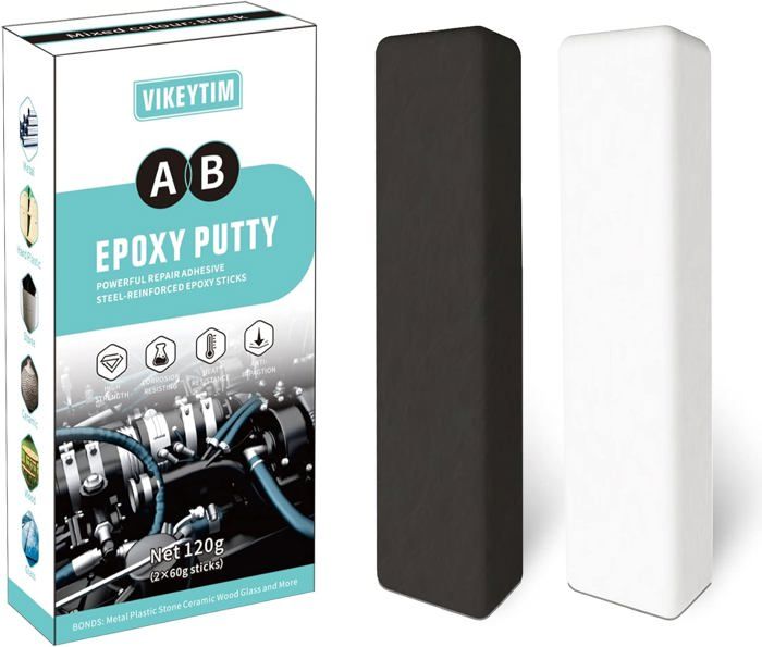 Epoxy Mastic Ropes Mastic Epoxy, 120g Pâte à Réparer Multi-Usages Pâte Epoxy bi-composante ...